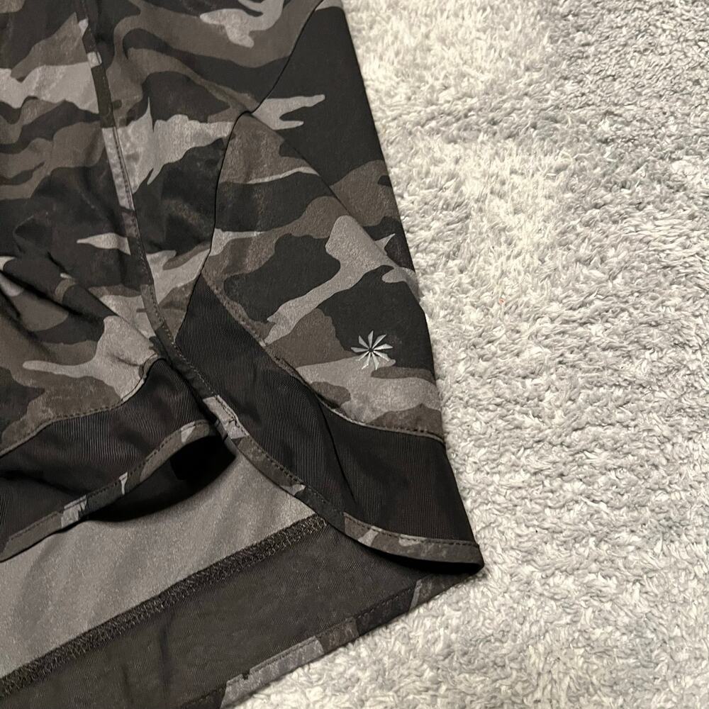 Athleta Short Womens 1X Plus  Printed Mesh Racer Run Short 4" Black Camo Lined - Picture 2 of 11